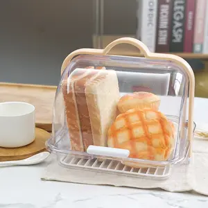 Kotak Cupcake Tahan Debu dan Tahan Lembap Wadah Penyimpanan Buah Portabel Plastik Bening Kotak Penyimpanan Roti dengan Tutup
