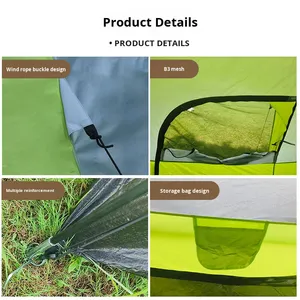 Carpa de Camping para Exteriores, de Una Habitación, para las Cuatro Estaciones, Doble Capa, 1500-2000 mm, Impermeable, Portátil, Plegable, Automática, Amarilla y Blanca, para Parque - Product Image 3