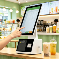 Système de point de vente (PDV) tablette mini kiosque 15,6 pouces Windows/Android avec processeur Intel I3/i5/i7, 8 Go de RAM, machine PDV tout-en-un en libre-service