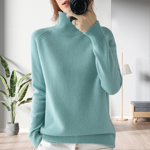 Suéter de cuello alto grueso coreano para mujer, holgado, de manga larga, a la moda, precio mayorista - Product Image 2