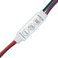 Controlador de tira de luz LED RGB 12-24V Tira de luz colorida Controlador de cambio de color con atenuador de 3 teclas