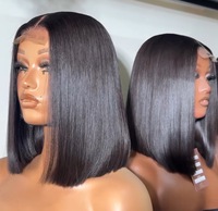 Parrucche Lisce in Seta Senza Colla, Parrucca Frontale in HD Lace, Parrucche di Capelli Vergini con Cuticole Allineate, Parrucche di Capelli Umani Vergini per Donne Nere