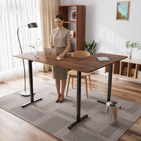 Bureau de direction moderne en L, électrique, réglable en hauteur, double moteur, assis-debout, haute qualité