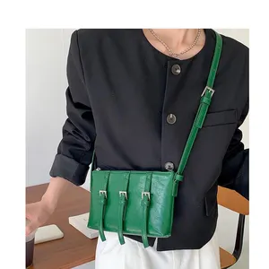 Роскошный мягкий кошелек через плечо из искусственной кожи, простая Универсальная Портативная маленькая квадратная сумка через плечо в стиле ретро для женщин