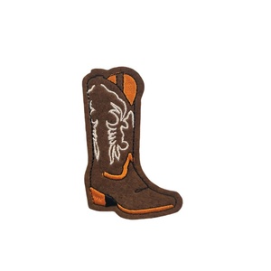 Parche bordado <span class=keywords><strong>de</strong></span> bota <span class=keywords><strong>de</strong></span> moda <span class=keywords><strong>de</strong></span> vaquera del Sur Retro occidental Rosa marrón vaquera flor fiesta camionero sombrero parche - Product Image 4