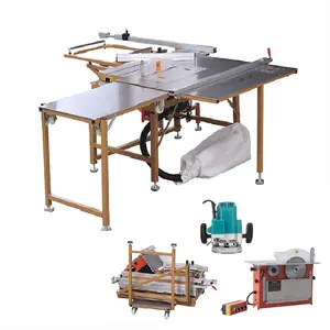 High Quality Wood Plywood electric lifting dust free angular panel sliding table saw for woodworking