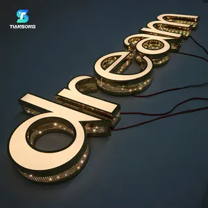 High Quality 3D Brand Logo Sign Company Reception Signage Shop Business Backlit Letters Custom Led Illuminated Sign