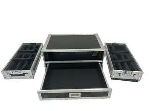 Aangepaste aluminium <span class=keywords><strong>2U</strong></span> <span class=keywords><strong>rack</strong></span> flightcase microfoonontvanger flightcase 4U voor draadloos microfoonsysteem met lade - Product Image 2
