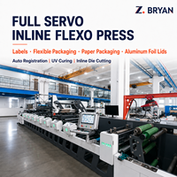 Machine d'impression flexographique à 6 couleurs 550 mm avec servo-moteur complet, registration automatique, séchage UV et découpe intégrée