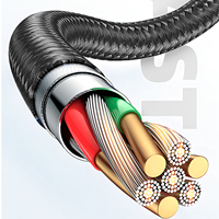 Cable de Carga Rápida Tuti de 100w, 1.2m, Cable de Datos USB Tipo C a C con Trenzado de Nailon para Teléfono con Pantalla, en Stock