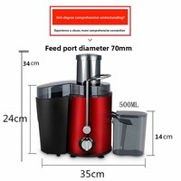 Juicer Buah dan Sayur Multifungsi Stainless Steel Dua Kecepatan Pemisah Ampas Otomatis Tanpa Filter untuk Penggunaan Rumah Tangga (Jeruk)