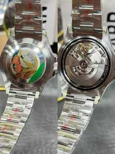 2025 Reloj mecánico de lujo de gama alta para hombre con banda de acero, esfera gris, calendario y movimiento mecánico de buceo - Product Image 3