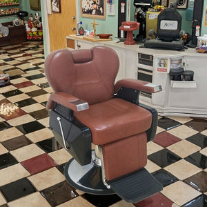 Chaise de Barbier Professionnelle Pliante en Cuir PU Noir et Or Vintage, Légère, Rotation à 360 Degrés, pour Salon - Offre Spéciale - Product Image 1