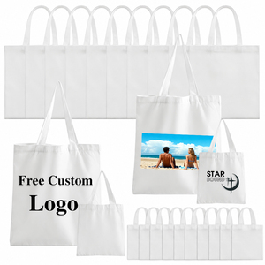 Borsa Tote in Tela con Logo Personalizzato Gratuita, 14x16 Pollici, Borsa in Tela per Sublimazione, Borse Riutilizzabili per <span class=keywords><strong>la</strong></span> <span class=keywords><strong>Spesa</strong></span>, per Ufficio, Mercato, Regalo - Product Image 1