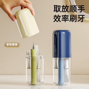 Multi Function Travel Wash Cup With Toothbrush Holder Portable Mouthwash Cup For Oral Care On The Go - Product Image 2