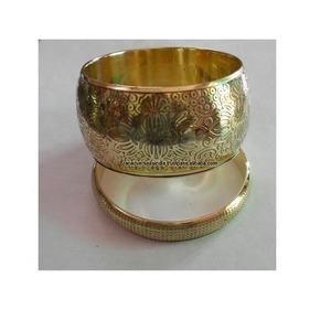 Wholesale Indian Brass <b>Fashion</b> Jewelry Gold Plated Flowers Carved Wedding Width Big <b>Bracelet</b> <b>Bangle</b> for Women - Product Image 2