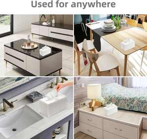 Caja Decorativa Rectangular para Pañuelos, 500 Unidades, de Cuero PU, Organizador para Baño, Coche, Dormitorio, Hotel, Hogar u Oficina, Moderno - Product Image 4
