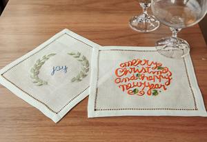 Ensemble de serviettes de cocktail en lin pour le Nouvel An |   Serviettes de table réutilisables écologiques en lin 100% naturel de qualité supérieure - Product Image 2