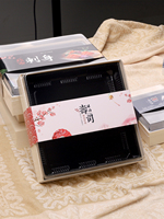 Emballages alimentaires jetables en bois pour sushis, gâteaux et snacks à emporter, avec pelliculage mat, recyclables et biodégradables, vente en gros