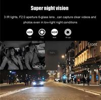 Caméra de tableau de bord GPS portable Yueming à double objectif IPS 1080p, 32 Go, grand angle 170°, WiFi, SIM, Cloud DVR, application, vision nocturne en direct