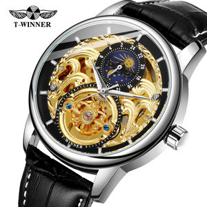 メンズウォッチ耐水性腕時計T-WINNER高級高級本革カスタムロゴ中国工場 - Product Image 3