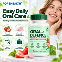 Comprimés probiotiques buccaux saveur fraise – Complément haleine fraîche pour l'équilibre du microbiome oral, soutien des dents et des gencives – OEM