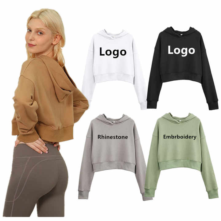Custom Logo Fall Women Clothing 100 Cotton Hoodie Embroidery Tracksuit