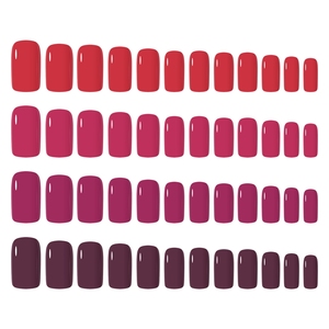 Lot de 96 faux ongles courts à presser en ABS, couvrance totale, pré-fabriqués, boîte de 4 couleurs assorties, couleur unie, pour DIY, salon, OEM - Product Image 6