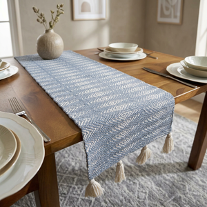 Natural Cotton Jute Woven Table <b>Runner</b> | Handmade Boho Dining Decor | Eco-Friendly Table Cloth for Home & Events - Product Image 2