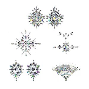 <span class=keywords><strong>Tatouage</strong></span> <span class=keywords><strong>temporaire</strong></span> réutilisable Rhinestone 3D auto-adhésif coussinets de mamelon autocollants cristal décalcomanies couverture de mamelon décorative pour les fêtes - Product Image 3