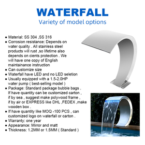 Fenlin 304 316 Panneau cascade en acier inoxydable Caractéristique d'eau extérieure pour jardin <span class=keywords><strong>piscine</strong></span> hôtel - Product Image 6