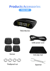 ระบบตรวจสอบแรงดันลมยางแบบไร้สายพลังงานแสงอาทิตย์พร้อมเซ็นเซอร์ภายนอก TPMS ติดตั้งง่าย - Product Image 5