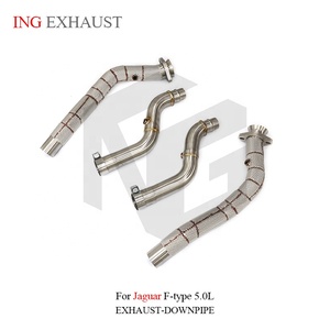 ING Factory Direct Downpipe d'échappement droit en acier inoxydable pour <span class=keywords><strong>Jaguar</strong></span> <span class=keywords><strong>F</strong></span>-<span class=keywords><strong>type</strong></span> 5.0L avec bouclier thermique, pièces de performance, vente en gros - Product Image 4