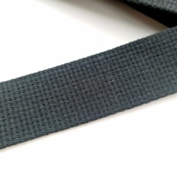 Ceinture en toile de coton noire personnalisée avec logo Dominos de 3 cm de large, avec boucle ouverte et fermée