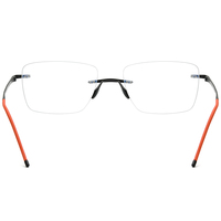 Gafas Borregls con Montura de Titanio sin Aro para Hombre, Diseño de Marca Nuevo 2025, Gafas Cuadradas Ultraligeras para Mujer, Lentes Ópticas 18557