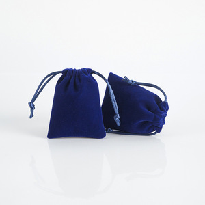 Plush Royal Blue <b>Drawstring</b> Bags 8x10cm 5x7cm Jewelry Packaging Bracelet Bangle Storage Gift <b>Pouches</b> Rectangular Fabric - Product Image 1
