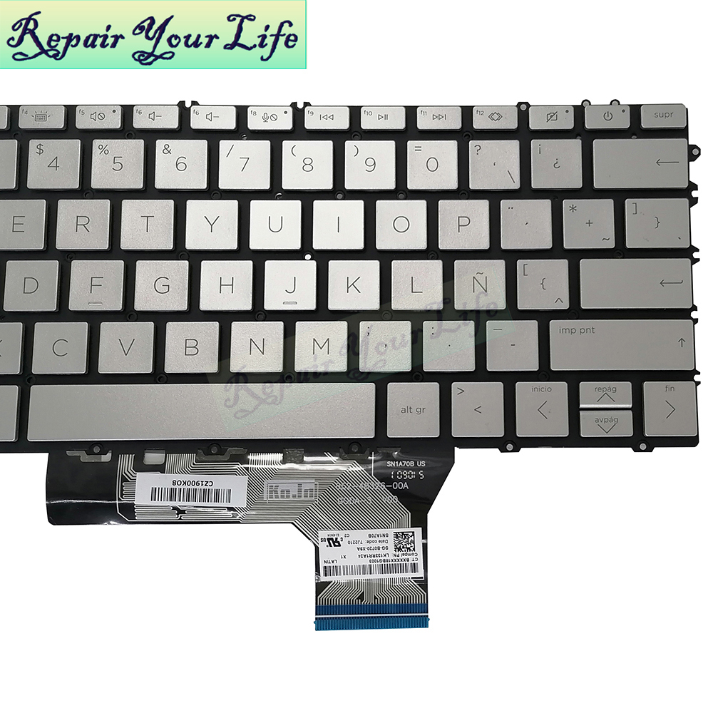 CLAVIER FRANÇAIS AZERTY POUR HP SPECTRE X360 15-CH / 15T-CH000 / 15-DF - 9Z.NEZLN.H01 rétro