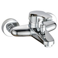Robinet de douche thermostatique mural en alliage de zinc chromé poli de haute qualité avec poignée unique pour printemps-été