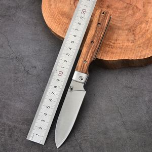 Couteau pliant professionnel en acier inoxydable 3Cr13 avec manche en bois, outil EDC aiguisé pour le camping et la personnalisation DIY - Product Image 2