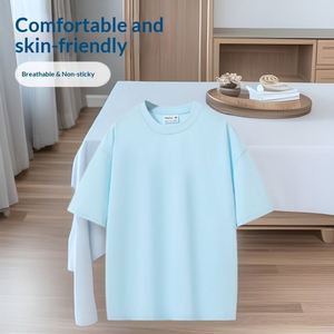 Nuevo 640 # Camiseta de algodón para hombre, cuello redondo, manga corta, corte holgado, lisa, estilo vintage, 32 hilos dobles, 280g, 14 colores - Product Image 1