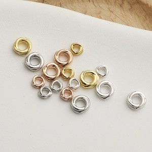 Perline Distanziatrici Intrecciate Circolari <span class=keywords><strong>in</strong></span> <span class=keywords><strong>Argento</strong></span> Sterling S925 di Alta Qualità Placcate Oro per Creazione di Gioielli - Product Image 2