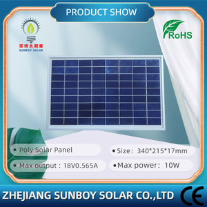 Sunboy סולארי מותאם אישית 10w פולי זכוכית מודול פאנל סולארי 18 + יעילות 18.5% לטעינה 12v פרק סוללה ו-סוג תא - Product Image 3