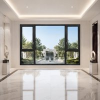 Fenêtre à battant en aluminium à rupture de pont thermique avec vitrage courbé pour maison, villa, appartement, balcon et projets de construction