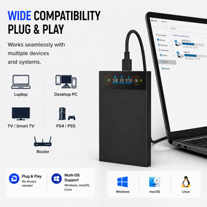 Caja para disco duro de 2.5 pulgadas con pantalla LCD y retroiluminación para caja de SSD de 5 Gbps - Product Image 2