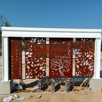 Panneaux de clôture perforés décoratifs découpés au laser pour jardin panneaux d'écran de confidentialité en métal clôture de jardin en acier corten avec poteau