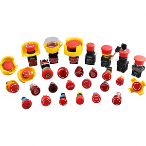Hban 1no 1nc Drukknop Schakelaars Waterdichte Metalen Vergrendeling Noodstop Knop Paddestoel Drukschakelaars 16Mm 19Mm 22Mm - Product Image 1