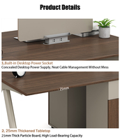 Postes de travail nordiques : mobilier de bureau moderne, simple, gris, modulaire, ergonomique, en MDF, avec tiroir