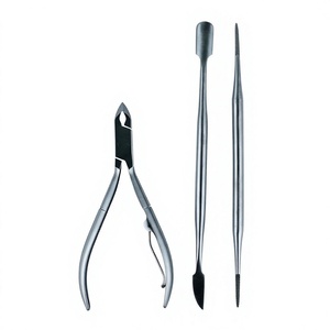 Ensemble professionnel de coupe-cuticules en acier inoxydable avec pousse-cuticules et grattoir, coupe-ongles et pince à cuticules professionnelles - Product Image 1