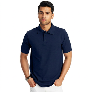 Polo à manches courtes pour homme en coton 100% Lavage en machine Séchage rapide Respirant Séchage au sèche-linge Chemise importée Bouton Confortable - Product Image 1