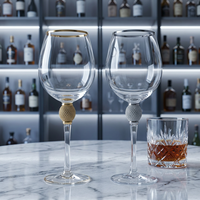 Verres à vin rouge modernes Raymond en cristal sans plomb avec bordure dorée, 550 ml, coffret cadeau